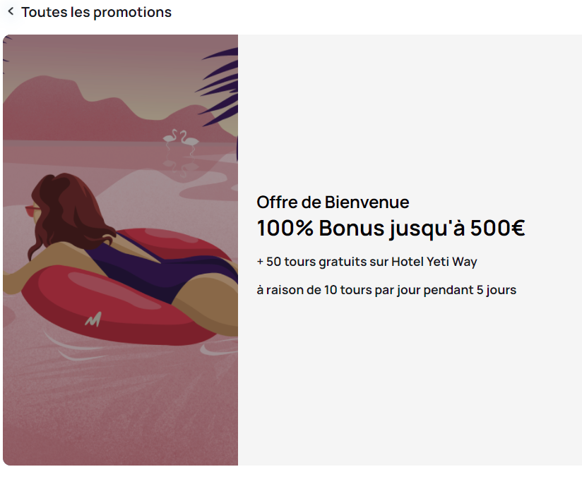 bonus bienvenue millionz